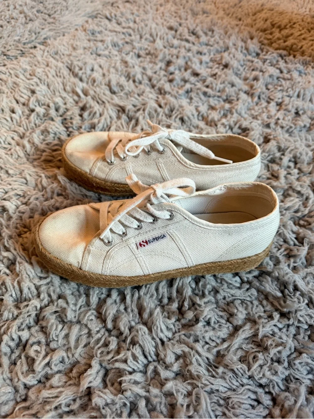 Superga Cream Canvas Low-Top Sneakers